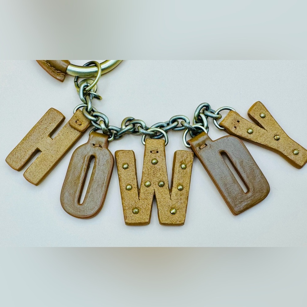 HOBO Howdy Charm Fob Truffle - Leather Bag Charm Keychain - Picture 6 of 14